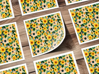 Vibrant Sunflower and Daisy Floral Sticker Sheet
