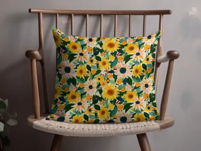 Colorful Floral Pattern Decorative Throw Pillow