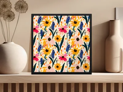Colorful Abstract Floral Art Print for Home Decor