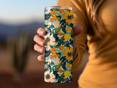 Colorful Floral Print Insulated Tumbler for Everyday Use