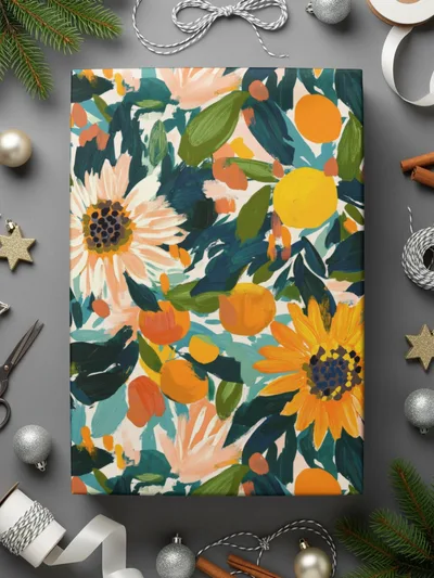 Colorful Floral Sunflower and Orange Pattern product
