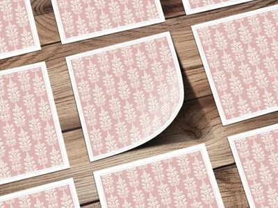 Elegant Pink Floral Pattern Decorative Sticker Sheet