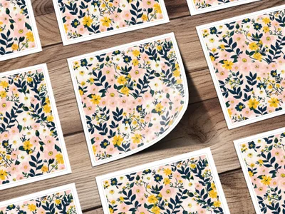 Floral Pattern Decorative Stickers for Crafting Projects