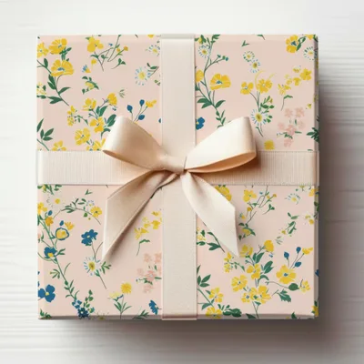 Elegant Floral Gift Box with Ribbon for All Occasions