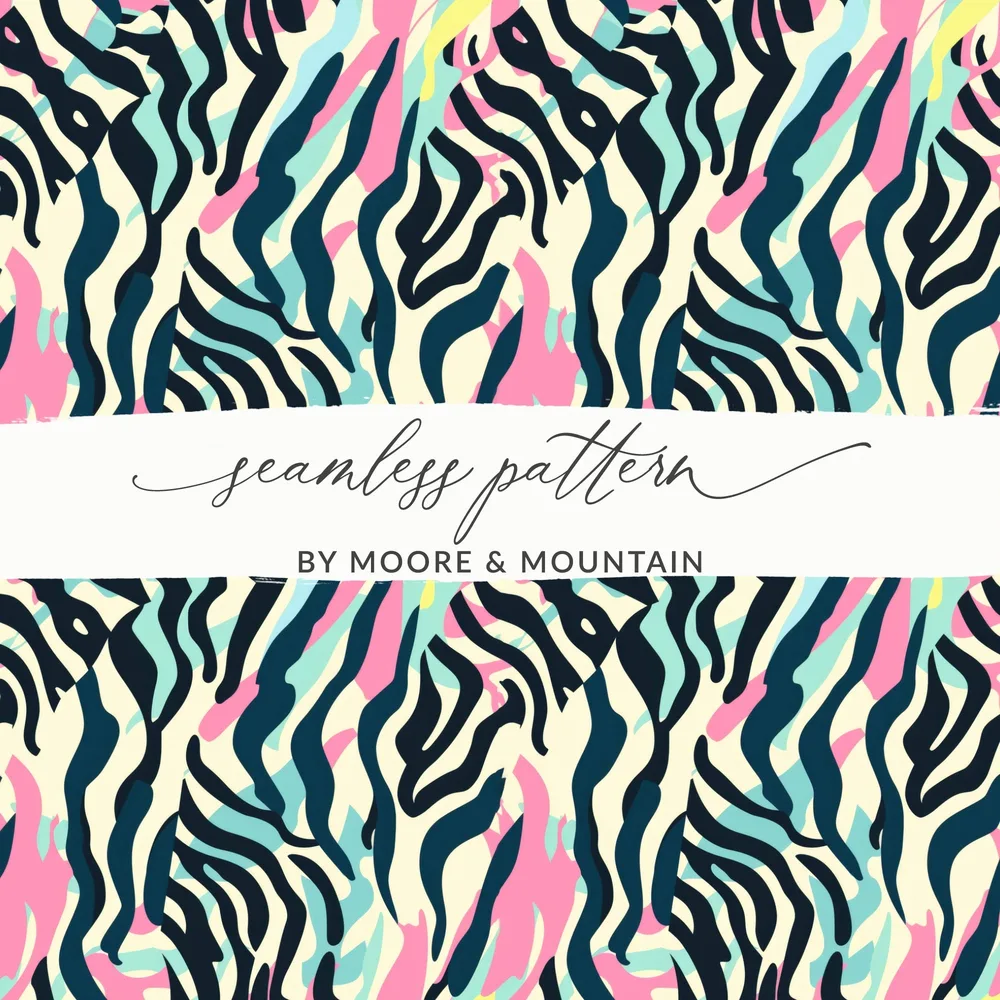 Colorful Abstract Zebra Seamless Pattern Design Product