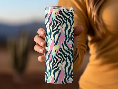 Vibrant Abstract Pattern Insulated Tumbler Cup