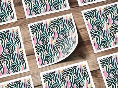 Vibrant Zebra Print Design Sticker Pack for Crafting