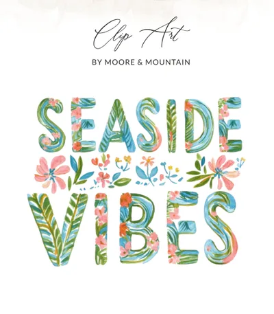 Seaside Vibes T-Shirt Digital Download, Beachy Coastal Floral Summer PNG Design, Vacation Ocean Theme Art for Women, Trendy Preppy Gift