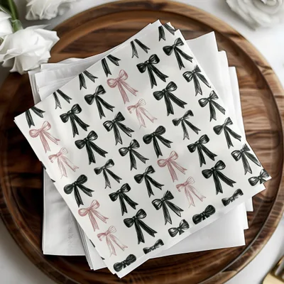 Shabby Chic Bows Pattern Black Bows Design | Trendy Digital Download | Boho Bows, Coquette Bows Seamless Pattern - Moore and Mountain