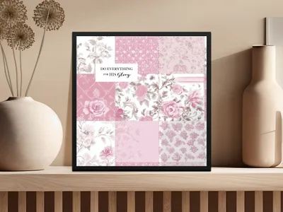 DO EVERYTHING FOR HIS Glory Pink Floral Wall Art Decor
