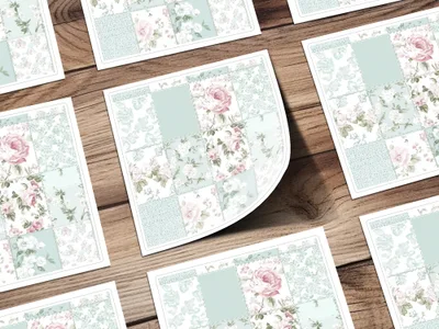Vintage Floral Patchwork Design Decorative Paper Product