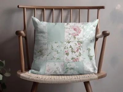Floral Patchwork Decorative Throw Pillow Cushion Cover