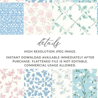 High Resolution Floral Patterns Instant Download Product