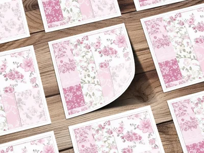 Pink and White Floral Patchwork Design Print Sheets