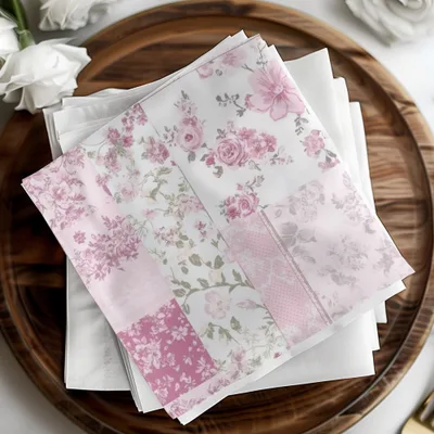 Pink Floral Patterned Napkins for Elegant Table Settings