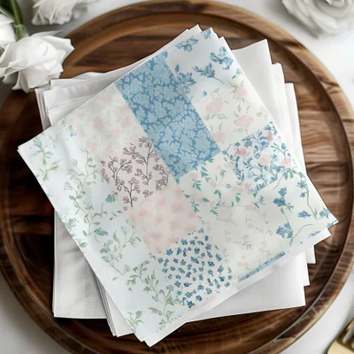 Elegant Floral Patchwork Design Napkin Set