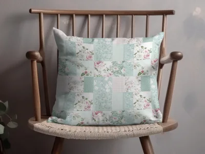 Vintage Floral Patchwork Decorative Pillow product
