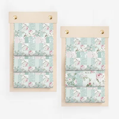 Floral Patchwork Design Decorative Fabric Swatch Set