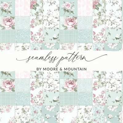 Shabby Chic Patchwork, Floral Seamless, Digital Paper, Scrapbook Paper, Pattern for Fabric, Backgrounds, DIY Projects, Digital Download