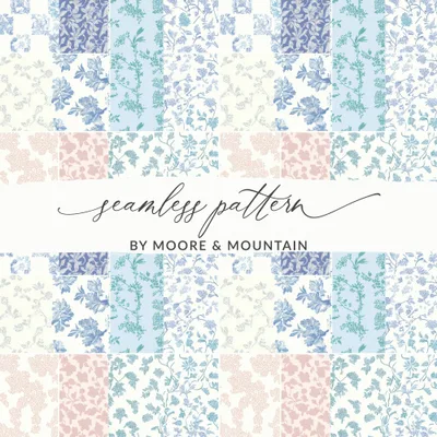 Shabby Chic Patchwork, Floral Seamless Pattern, Digital Paper Pack, Printable Scrapbook Paper, Fabric Design, Floral Paper Set