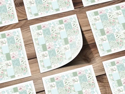 Vintage Floral Patchwork Design Patterned Paper Sheets