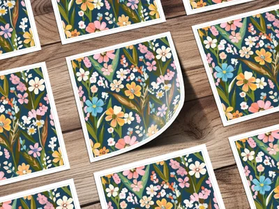 Vibrant Illustrated Floral Art Print Botanical Design