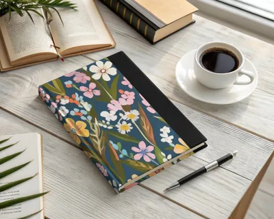 Floral Design Hardcover Journal with Garden Theme Notebook