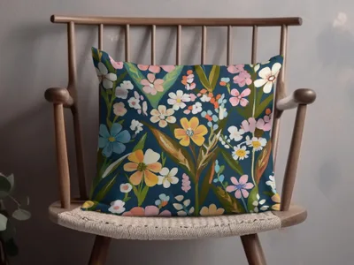 Colorful Floral Pattern Throw Pillow Home Decor