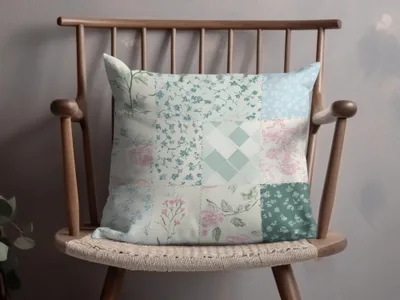 Pastel Patchwork Pattern Decorative Cushion product