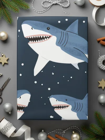 Shark Seamless Pattern Digital Paper, Cartoon Sharks Fabric Design, Under the Sea Background, Ocean Animals Print, Scrapbooking Digital - Moore and Mountain