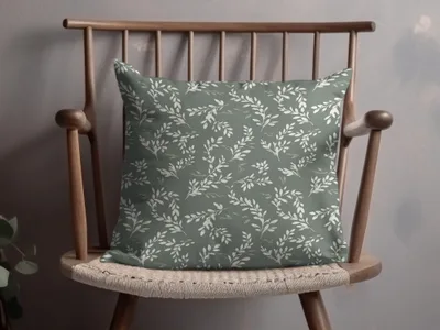 Elegant Leaf Print Design Decorative Cushion Pillow
