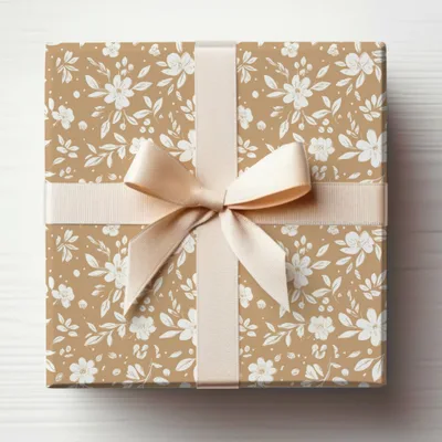 Floral Patterned Decorative Gift Box with Bow