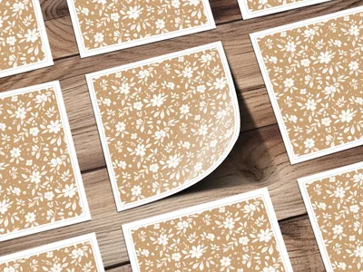 Elegant Beige Floral Design Stickers Set for Crafts