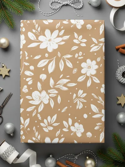 Elegant Floral Patterned Gift Wrap for Holidays