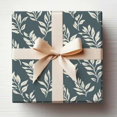 Elegant Dark Green Botanical Gift Wrapping Paper