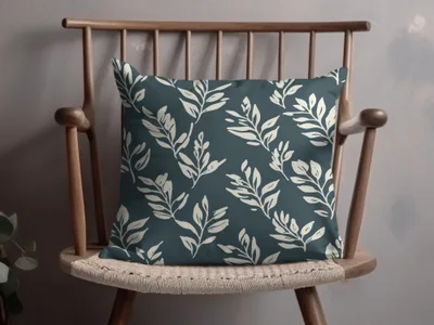 Stylish Dark Botanical Leaf Patterned Pillow Product