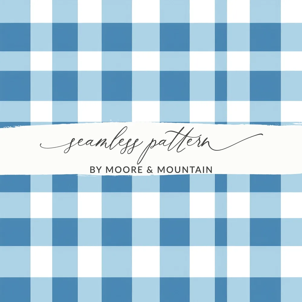 Blue and White Plaid Seamless Pattern Product