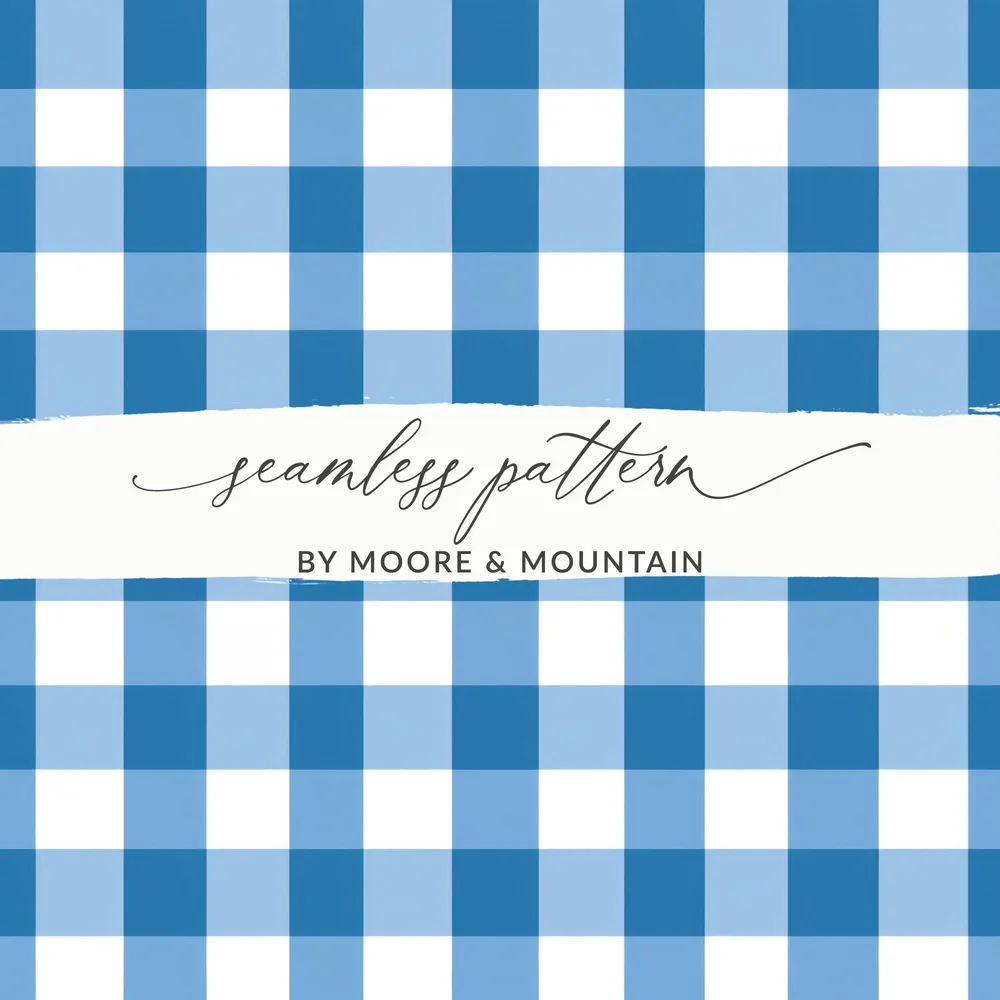 Blue and White Checkered Seamless Pattern Design