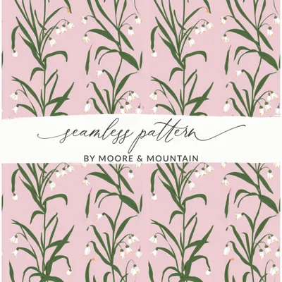 Light Pink Modern Lilly of The Valley Seamless Pattern