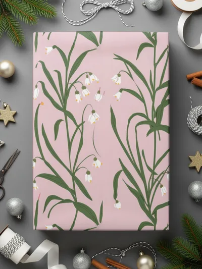 Snowdrop Flower T-Shirt, Digital Paper, Pink Floral Pattern, Botanical Print, Seamless Fabric Design, Spring Flowers Pattern, Floral Design - Moore and Mountain