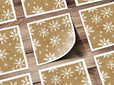 Snowflake Digital Paper, Seamless Christmas Pattern, Rustic Holiday Background, Winter Scrapbook Paper, Brown Texture, Commercial Use - Moore and Mountain