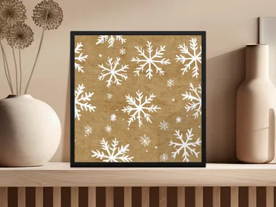 Snowflake Digital Paper, Seamless Christmas Pattern, Rustic Holiday Background, Winter Scrapbook Paper, Brown Texture, Commercial Use - Moore and Mountain