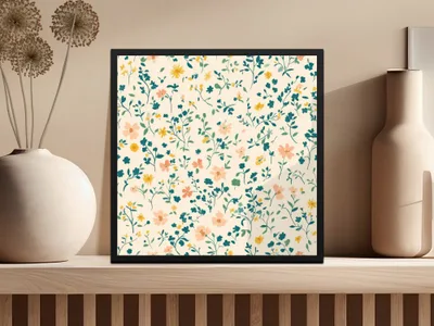Vibrant Floral Pattern Wall Art Framed Print