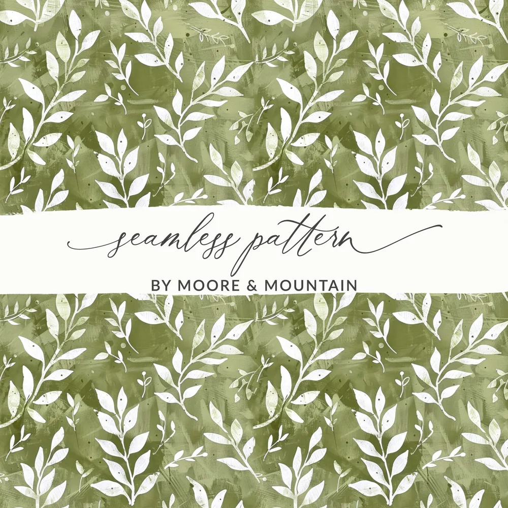 Green Leaves Seamless Pattern by Moore & Mountain