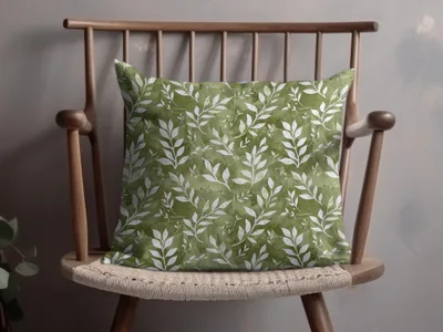 Green Botanical Leaf Pattern Throw Pillow Home Decor