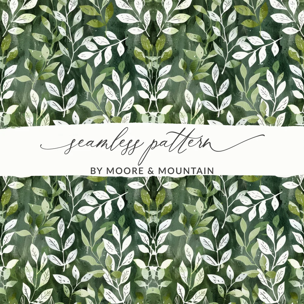 Green Leafy Seamless Pattern by Moore & Mountain Design