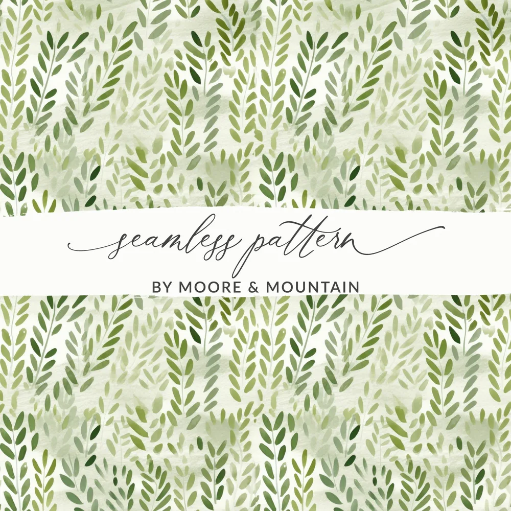 Green Leafy Seamless Pattern by Moore & Mountain