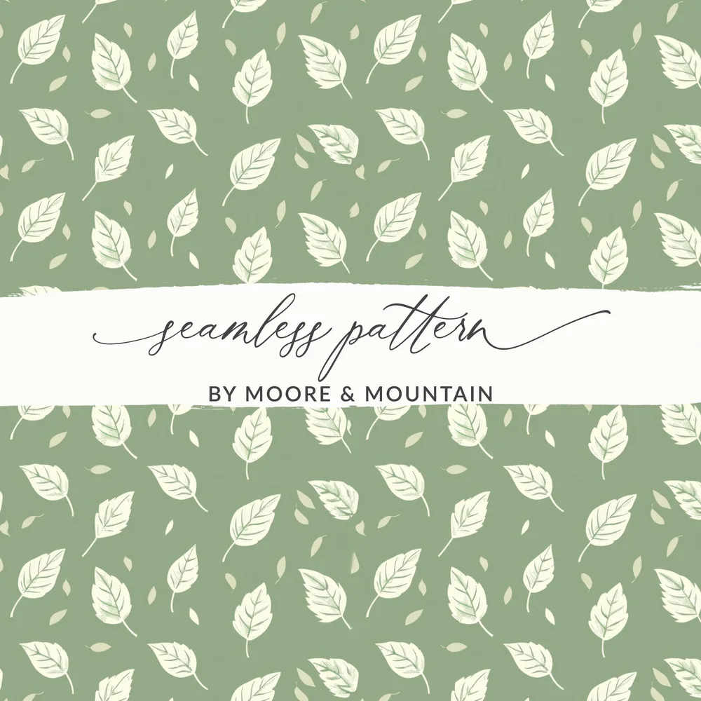 Green Leaf Seamless Pattern by Moore & Mountain design