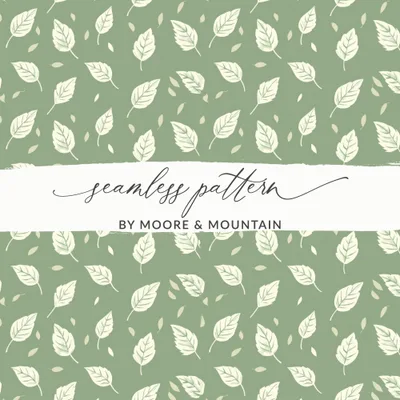 Soft Sage Botanical Repeat Pattern Delicate Leaf Design