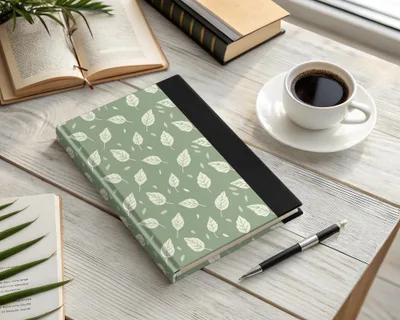 Green Leaf Pattern Hardcover Journal for Daily Notes